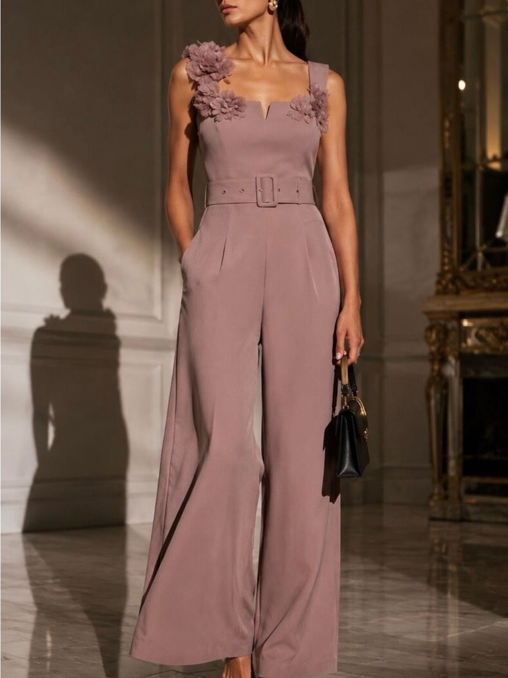 Elliatt Mauve Klara Wide-leg Jumpsuit Size Small $351 MSRP. Worn once